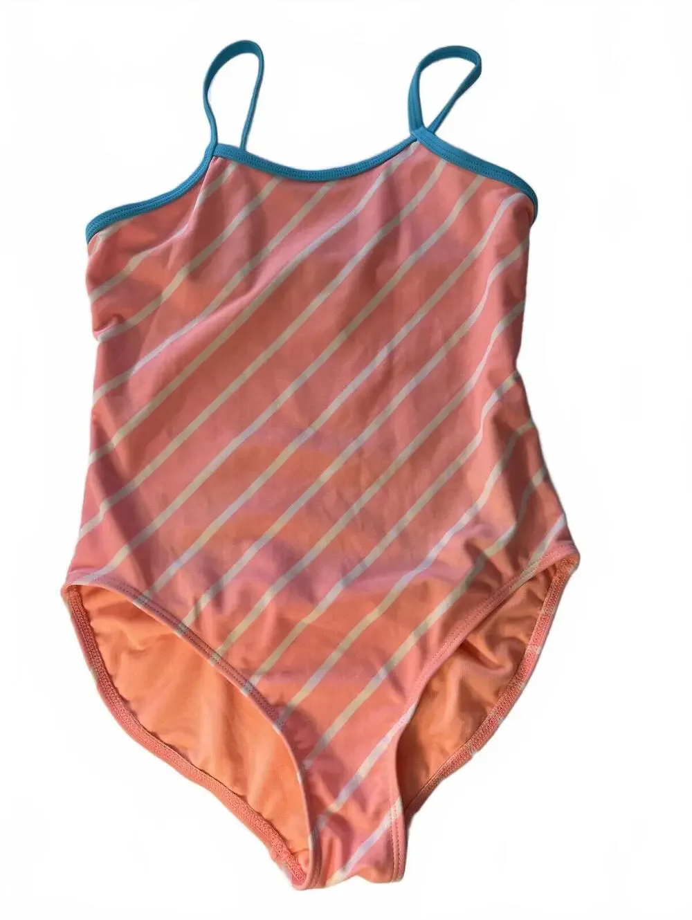 Girls One-Piece Swimsuit Set of 2 Old Navy Size M (8) Tropical Floral & Stripe